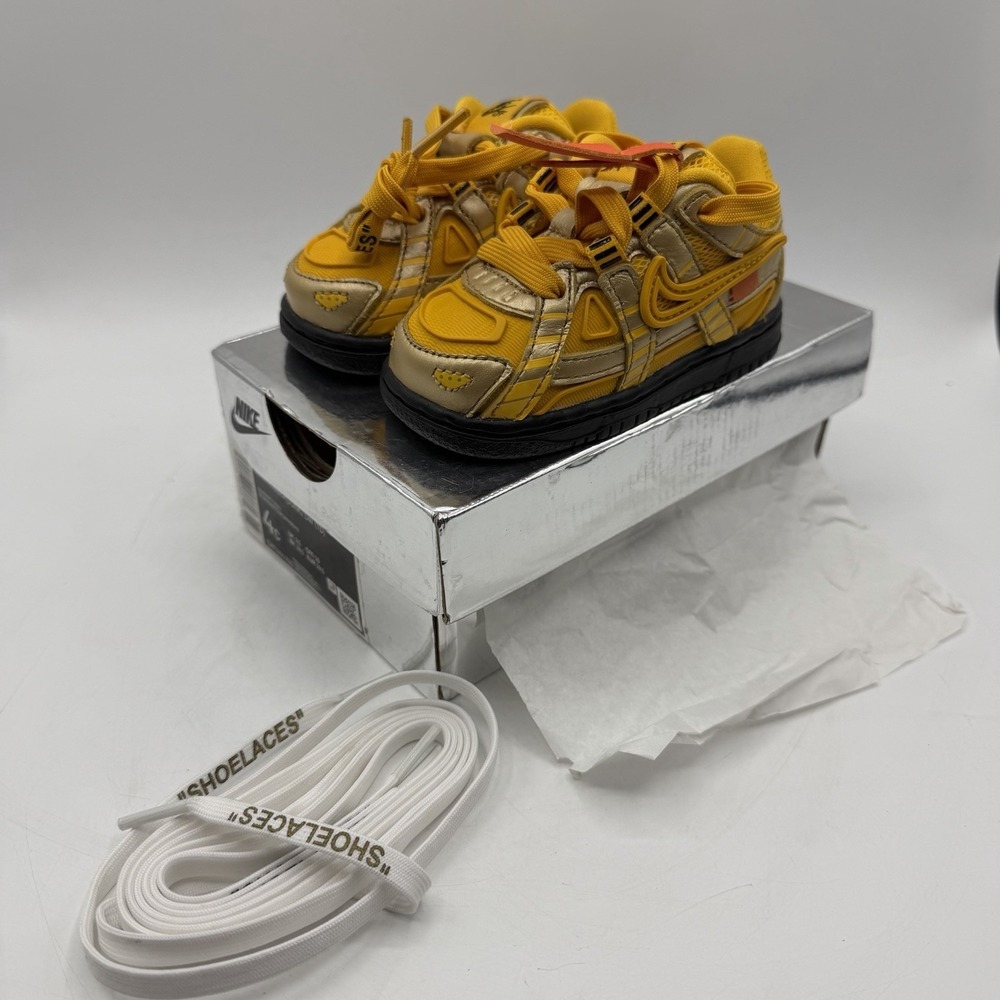 Nike Air Rubber‎ Dunk x Off-White University Gold CW7444-700 Size 4C
